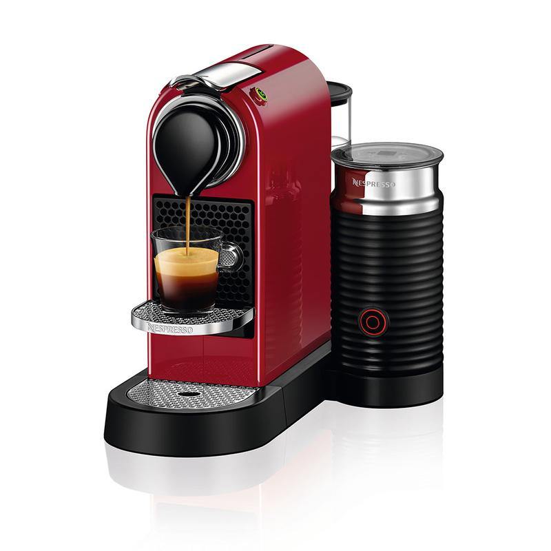 Nespresso CITIZ & MILK - Cherry Red +  Free 1 Sleeve Vienna Linizio Lungo - Lolly