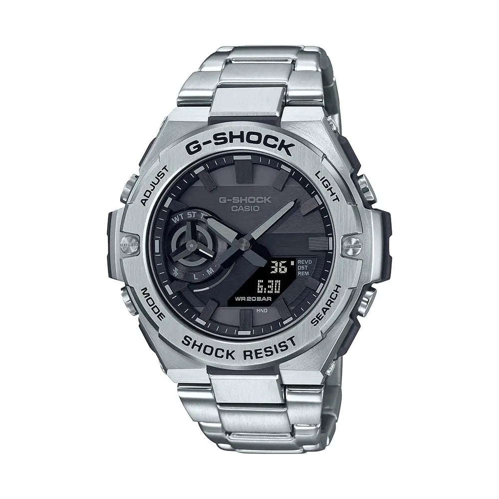 G-SHOCK G-Steel Watch | Stainless Steel Solar Powered Analog Digital Hybrid Timepiece