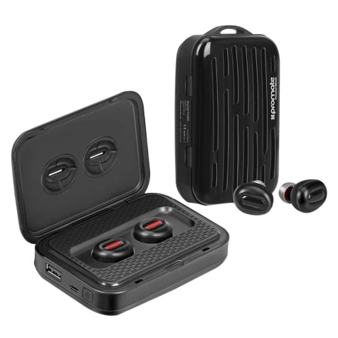 Promate POWERBEAT Wireless Earbuds - Silver/White