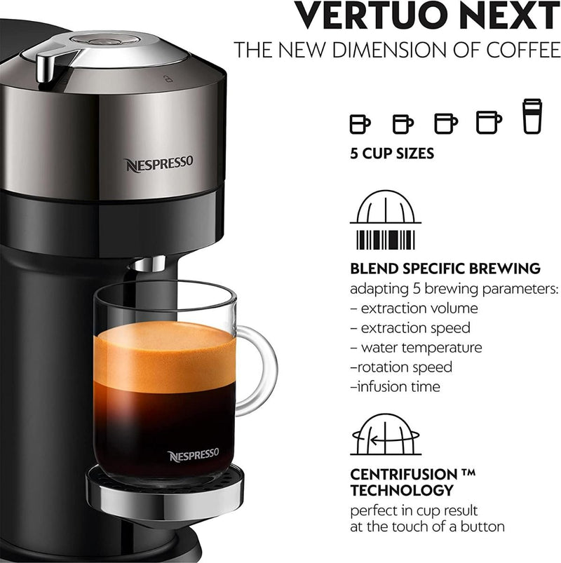 Nespresso Vertuo Next Coffee Machine-Chrome Deluxe Gray EU version