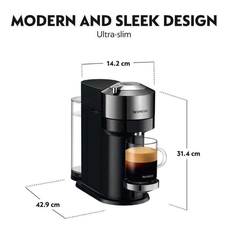 Nespresso Vertuo Next Coffee Machine-Chrome Deluxe Gray EU version